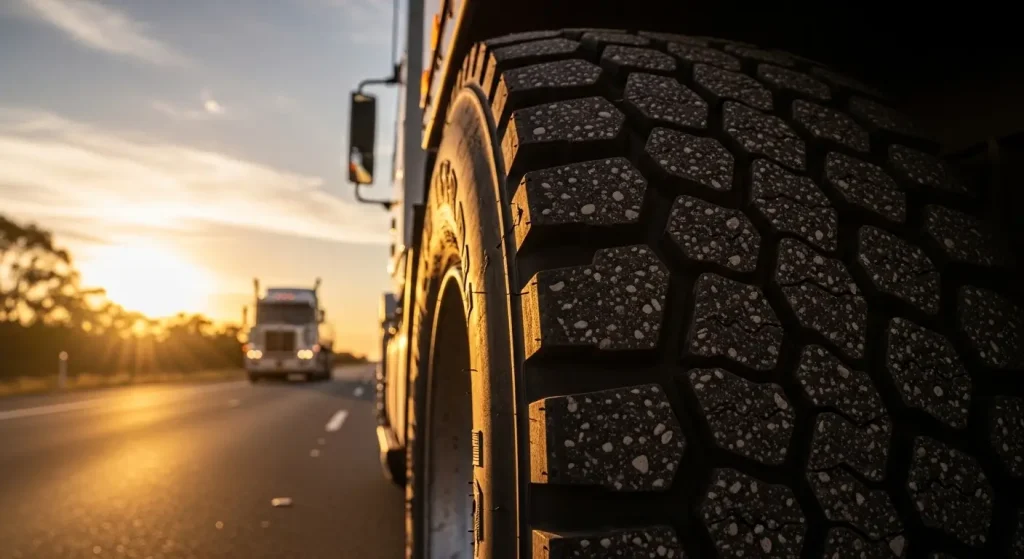 Truck tyres for heavy loads on an australian highway
