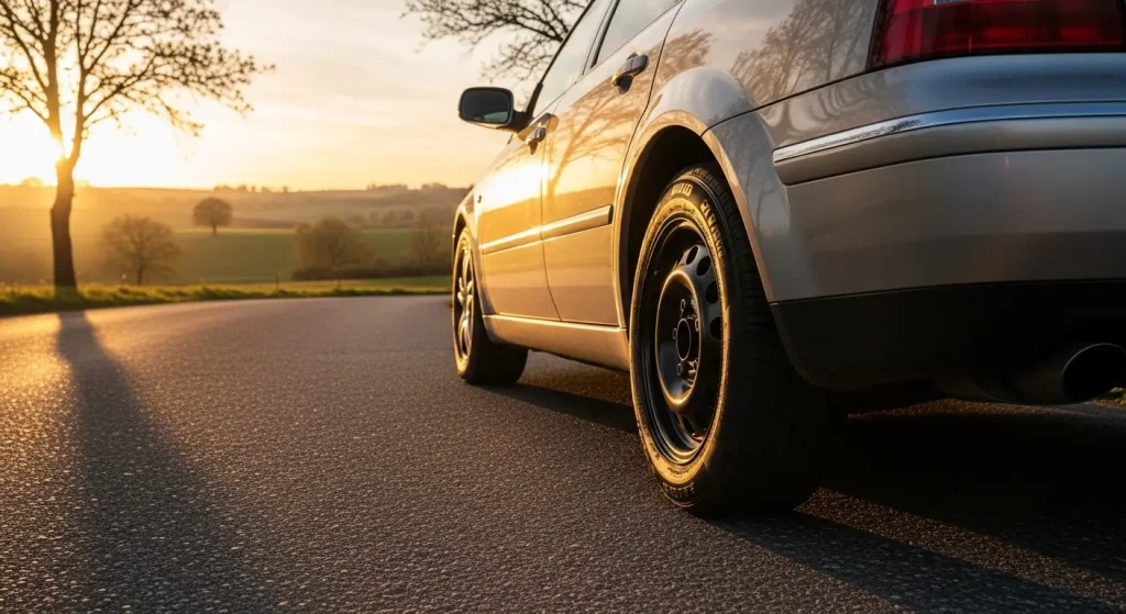 How long can you drive on a spare tyre guide showing car documentation and safety check before driving